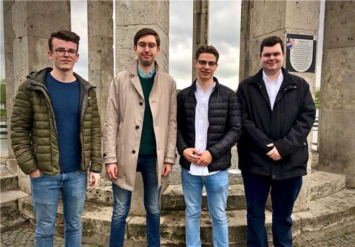 Noah Löwenstein, Johannes Hoff, Tim-Jonas Löbeth und Andreas Büsch (v.l.). Quelle: Junge Liberale Neuwied