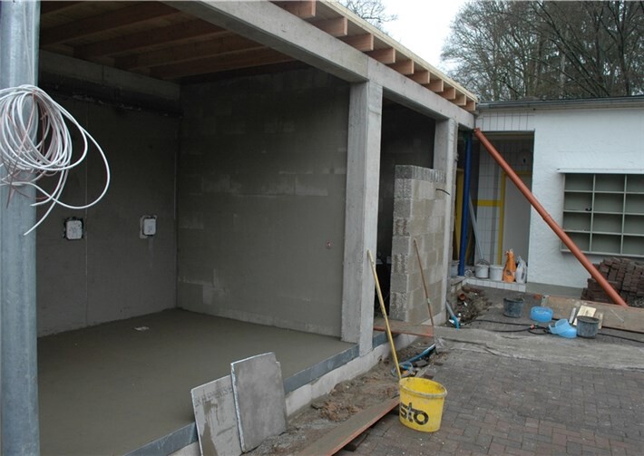 Noch im Rohbau - die neuen behindertengerechten Sanitäranlagen.