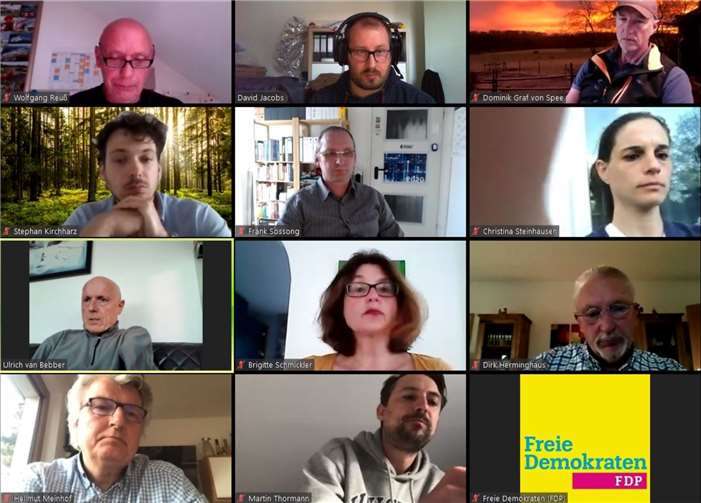 Notgedrungen treffen sich die Liberalen jetzt nicht mehr wie früher in Gaststätten, sondern im „virtuellen“ Räumen, nämlich per Videokonferenz. Nichtsdestotrotz setzen sich der FDP-Vorstand dafür ein, dass die Gastronomie bald wieder öffnen kann.Foto: privat