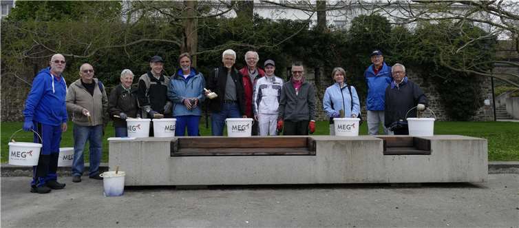 Nun wurden die Bänke wieder auf Vordermann gebracht.Foto: BUGA-Freunde Koblenz, Heinfried Rhoden