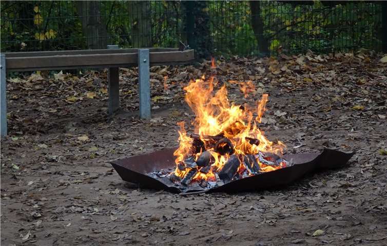 Nur ein kleines Feuer gab es dieses Jahr an St. Martin in Linz. Foto: privat