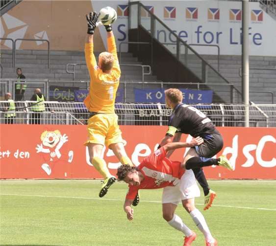 Nur selten musste der Mainzer Keeper Robin Zentner bei Koblenzer Angriffsversuchen eingreifen.-TH-