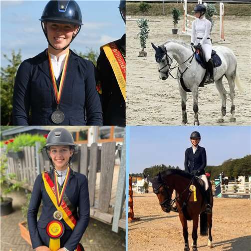 Oben: Antonia Thönnes und Col's Dream W.; unten: Aliyah Sallashi und Levista W. Foto: privat