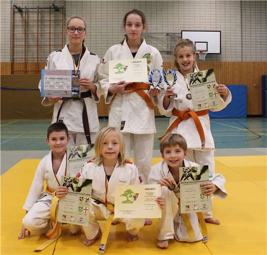 Oben v.l. Johanna Döhrn, Emilia Scheibel und Melina Schäfer. Unten v.l. Alexander Rybalkin, Lennart Castor und Timon Schäfer.privat