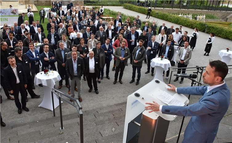 Oberbürgermeister David Langner sprach beim Wirtschaftsempfang vor etwa 300 Gästen.