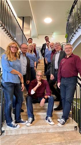 Oberbürgermeister Jan Einig (2.v.li.) mit Prinz Udo I (Kambeck) (vorne re.) und Prinzessin Claudia I (Balmes) (v.li.). Quelle: Stadt Neuwied