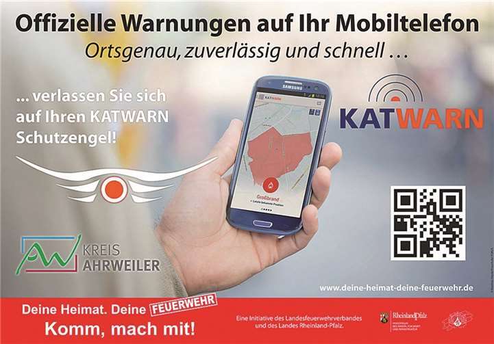 Offizielle Warnungen über das Mobiltelefon beziehen. Kreisverwaltung Ahrweiler