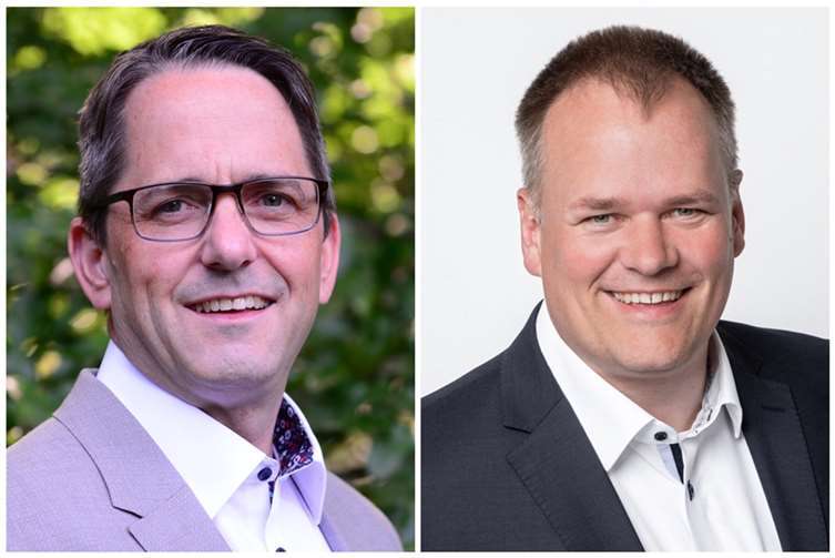Oliver Götsch (li.) und Axel Spiekermann (CDU) treten in einer Stichwahl am 2. Oktober um das Amt des Bürgermeisters in der VG Selters gegeneinander an. Fotos: privat