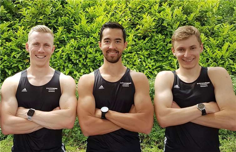 Oliver Poschwatta, David Rössel und Julian Würfel (v.l.n.r.) bilden ein erfolgreiches Sprinttrio.  Foto: privat