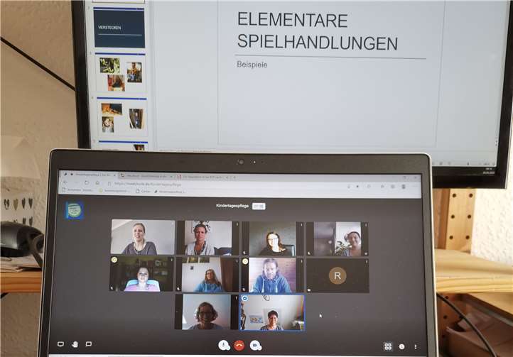 Online sind die Teilnehmer aktiv beim Kindertagespflege-Kurs.Foto: privat