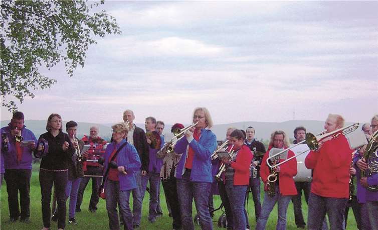 Open-Air-Probe am Vorabend mit den Vallerer Tröteköpp.