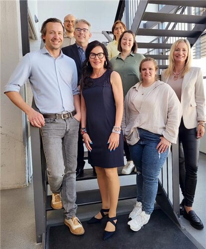 Organisationsteam der Ausbildungsmesse „GO!“: Florian Müller, Rebecca Strittmatter von der BBS Andernach, Christian Heller, Julian Tratsaert, Anna König, Belma Heimisch, Nadine Winter, Julia Fuhrmann. Foto: Thomas Rohde