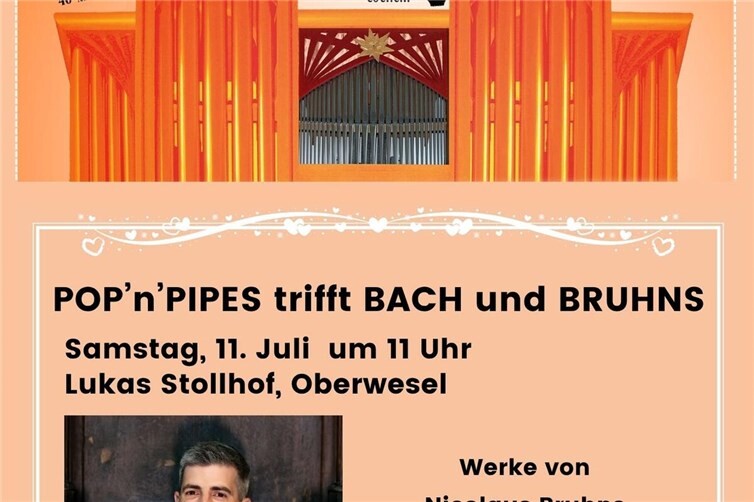 Orgelmatinée mit Musik und Text Samstag, 11.07. , 11 Uhr in Cochem St. Martin