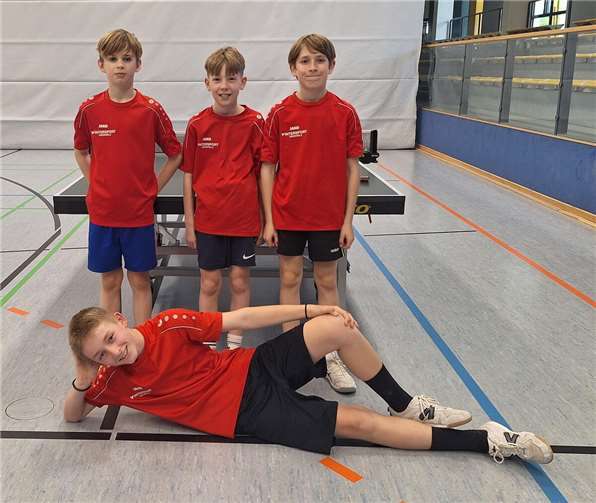 Oskar Schwarz, Linus Funk, Jasper Horn und Kilian Wirtgen holen das Double. Foto: privat