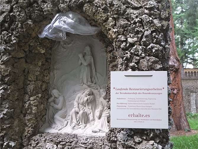 Otti Weber-Keul, Vorsitzende Förderverein, Rolf Molkenthin, Leiter der unteren Denkmalschutzbehörde Koblenz, Direktor des Landesdenkmalamtes, Dr. Markus Fritz-von Preuschen und Diplom-Restauratorin Susanne Runkel. Privat