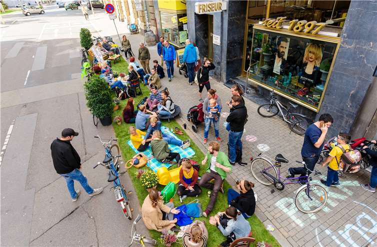 Parkplätze einmal ganz anders – wie hier in Mainz. Foto: privat