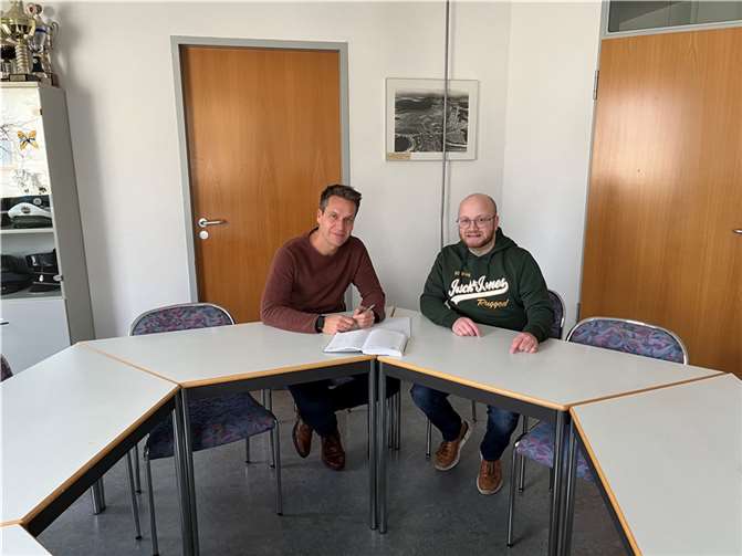 Pascal Rowald, Vorsitzender des DGB Ahrweiler und der GdP Kreisgruppe Mayen (l.) und Jochen Lorenz (r.), Kreisvorsitzender der CDA Ahrweiler.  Foto:privat