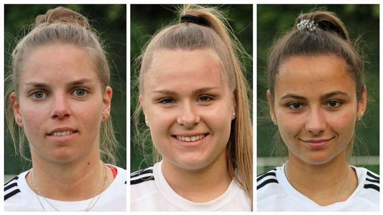 Paula Gau, Sarah Goffin (li.) und Léa Daiz (re.) halten dem SC 2013 Bad Neuenahr auch in der kommenden Saison die Treue.Quelle: SC 2013 Bad Neuenahr