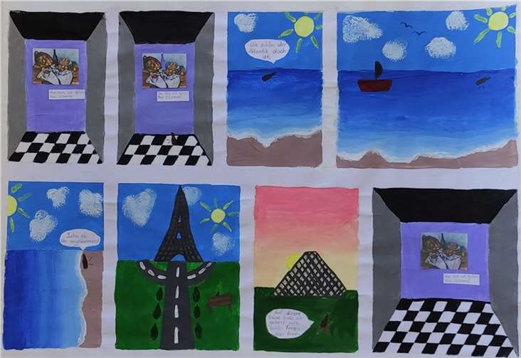 Paula Stampfer (6a) hatte sich für das Thema „Spreng den Rahmen“ entschieden. Quellen: Gymnasium im Kannenbäckerland