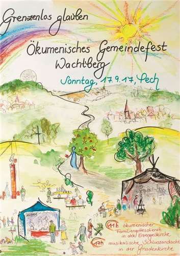 Pech. Am 31. Oktober 2017 jährt sich zum 500. Mal die Veröffentlichung der 95 Thesen, die Martin Luther, der Überlieferung nach, an die Tür der Schlosskirche in Wittenberg schlug.Während in früheren Jahrhunderten Reformationsjubiläen in konfessioneller Abgrenzung begangen wurden, bietet dieses Reformationsgedenken im Zeitalter der Ökumene die Gelegenheit, die Gemeinschaft zwischen evangelischen und katholischen Christen zu vertiefen.Aus diesem Anlass laden die evangelische und die katholische Gemeinde in Wachtberg zu einem ökumenischen Gemeindefest am Sonntag, dem 17. September in Wachtberg-Pech ein.Unter dem Titel „grenzenlos glauben“ möchten die Veranstalter die Tore ihrer Kirchen weit öffnen und Gelegenheit zum gegenseitigen Kennenlernen bieten.Ab 11 Uhr findet „Am Langenacker“ zwischen den beiden Kirchen ein vielfältiges Fest der Begegnung statt. Während die Berkumer Dorfmusikanten nach dem Gottesdienst gegen 12.30 Uhr zu einem kleinen Platzkonzert aufspielen, wird an verschiedenen Ständen für das leibliche Wohl gesorgt.Gegrillte Würstchen, Pizza, selbstgebackene Waffeln und Kuchen laden die Besucher zum Verweilen ein. Für die Kinder haben sich evangelische Jugend, Pfadfinder und die Gruppe Move eine Menge Aktionen ausgedacht.Es wird Puppentheater des Waldorf Kindergartens, Tanzaufführungen von Kindern und einen Auftritt des Kinderchores geben, eine Baumpflanzaktion der Kitas, ein Literaturcafé und Bücherflohmarkt in der Gnadenkirche und vieles mehr.Wachtbergweit und grenzenlos offen laden die Veranstalter an diesem Tag ein, den Glauben und das Leben zu teilen und die Gemeinschaft zu vertiefen.