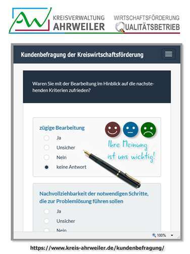 Per Klick die Meinung sagen: Was denken Firmen über die AW-Wirtschaftsförderung?Kreisverwaltung Ahrweiler