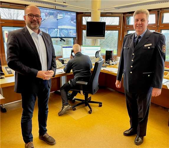 Peter Moskopp, MdL (li.) mit dem Leiter der PI Bendorf, Jens Dommeck. Foto: CDU