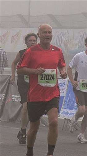 Peter Rumswinkel beim Zieleinlauf. privat