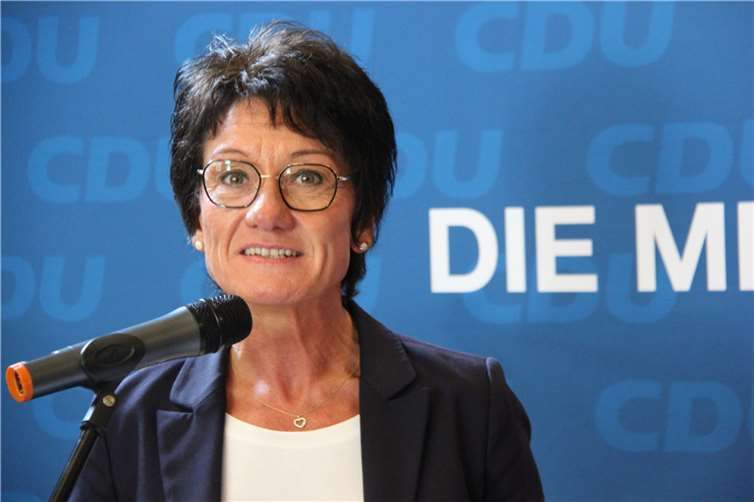 Petra Schneider bei ihrer Antrittsrede als neue Kreisvorsitzender der CDU. Foto: GS