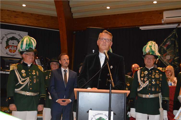 Pfarrer Frank Klupsch hielt seine letzte Ansprache als Präses der Remagener Sebastianer.