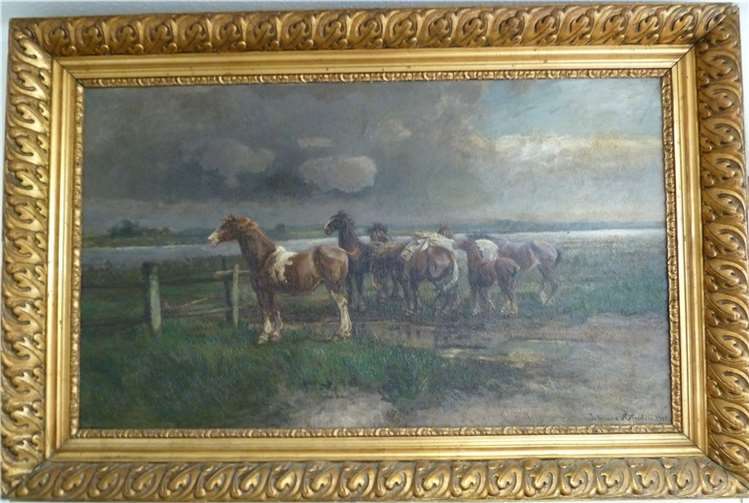 „Pferdeschar in den Rheinauen bei aufziehendem Unwetter“  Foto: Bernd Geil / Stadtverwaltung Lahnstein