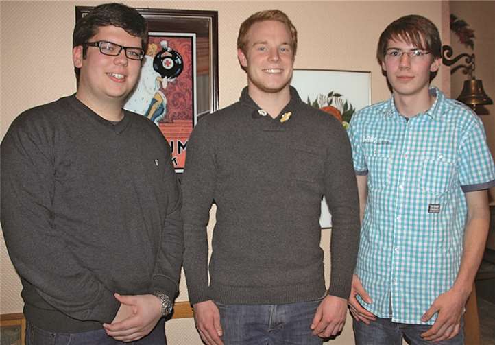 Philipp Ley (v. l.), Sven Adamczewski und Luca Schmitz. privat