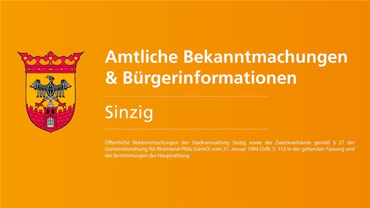 Amtliche Bekanntmachungen Stadt Sinzig
