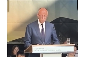 Vorschaubild Video: Flut-Gedenken: Ansprache von Bundeskanzler Friedrich Merz 