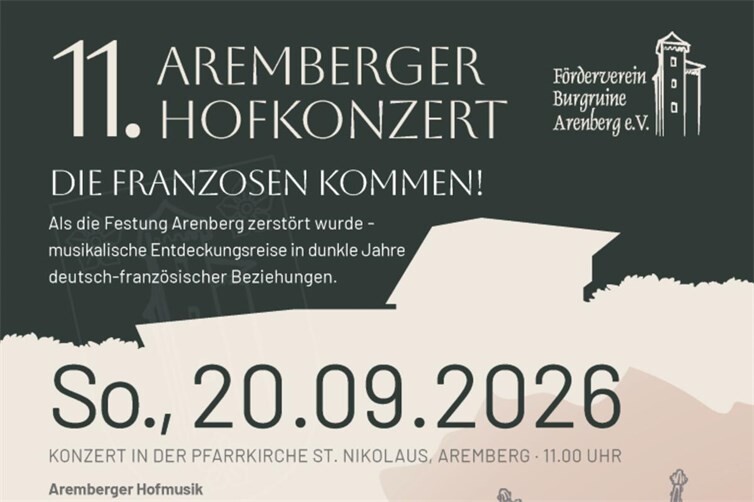 Plakat 11. Aremberger Hofkonzert 20.09.2026