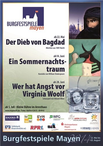 Plakat Burgfestspiele 2014. GRAFIK MEDIEN DESIGN HILDEBRAND