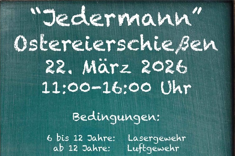 Plakat Ostereierschießen Oberdrees 2026