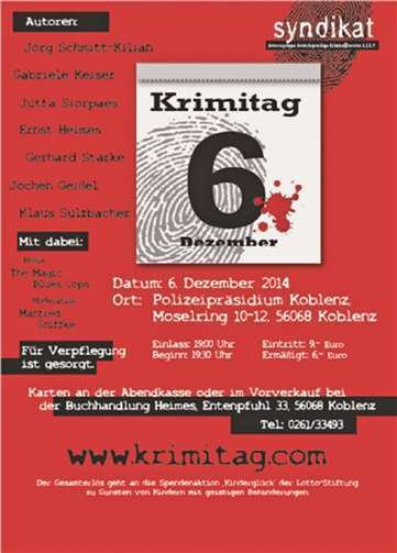 Plakat des Krimitages in Koblenz.