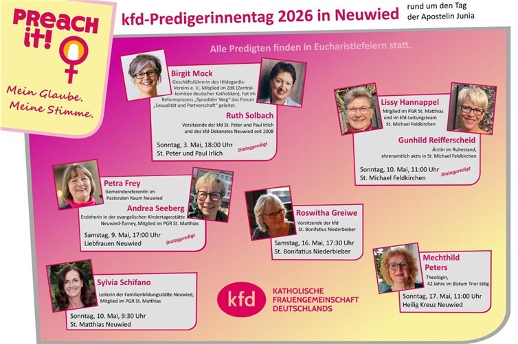 Plakat des Predigerinnentages in Neuwied