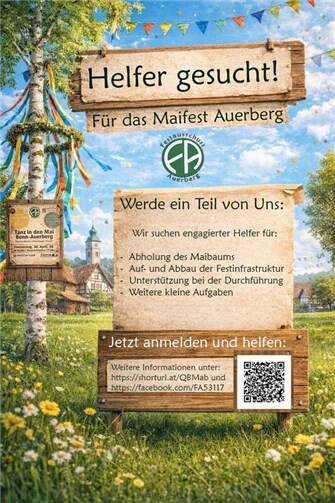 Plakat für Helfergesuch 2026