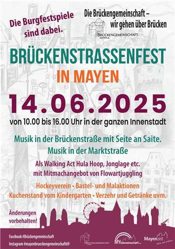 Plakat zum Brückenstraßenfest.  Foto: Vulkandruck