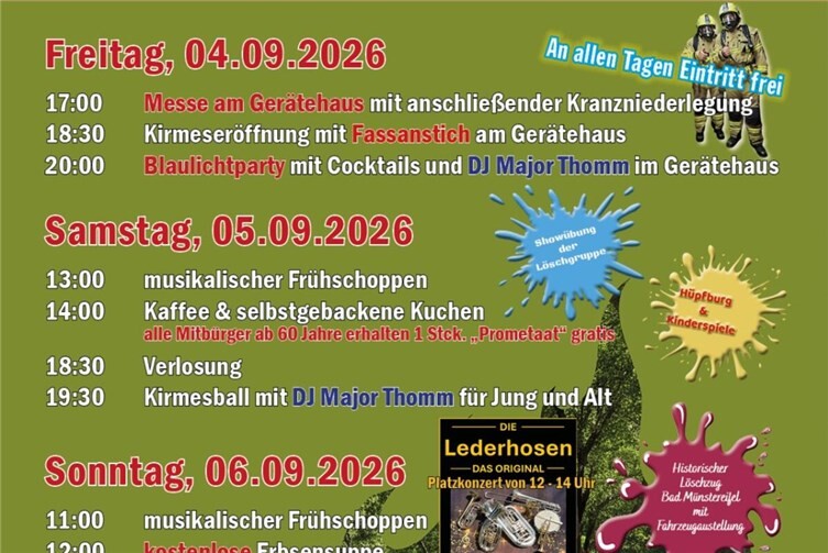 Plakat zum Feuerwehrfest in Oberdrees
