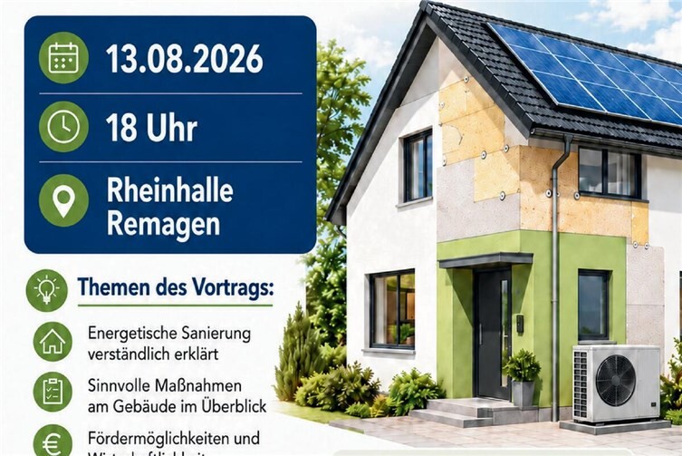 Plakat zur Informationsveranstaltung zur energetischen Sanierung in Remagen