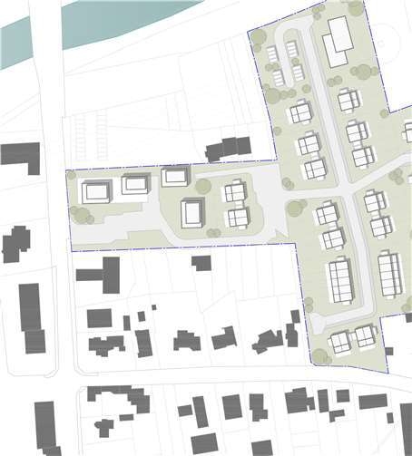 Planentwurf einer Wohnbebauung auf dem Gelände. Quelle: Markus Wahl