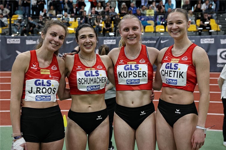 Platz 5 für die Frauenstaffel der LG Rhein-Wied bei der Hallen DM in Dortmund.