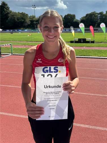 Platz sechs für Celina Medinger bei Deutschen Mehrkampf-Meisterschaften. Foto: privat