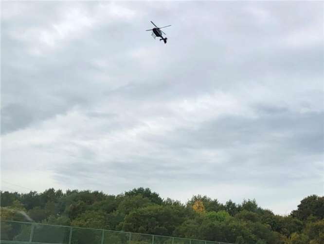 Polizeihubschrauber im Einsatz. Foto: privat