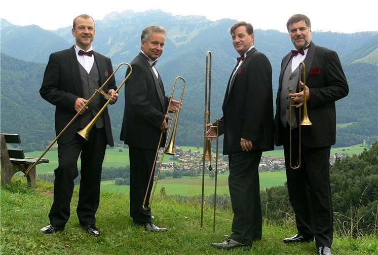 Posaunisten des Gewandhausorchesters Leipzig bilden das Quartett ´Opus 4`. privat