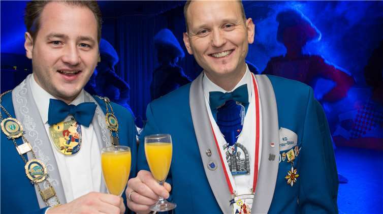 Präsident André Geilen und erster VorsitzenderCarsten Gräf freuen sich auf 70 Jahre Grau-Blauund auf viele schöne Stunden mit ihren Gästen.