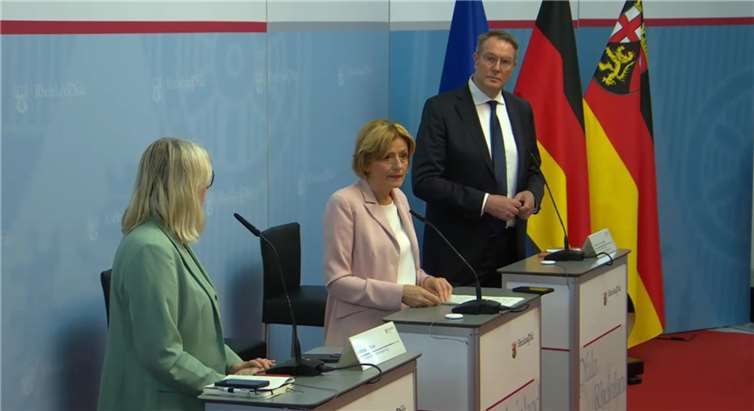 Pressekonferenz mit Malu Dreyer und Alexander Schweitzer am Mittwochnachmittag in Mainz.  Quelle: Staatskanzlei Rheinland-Pfalz
