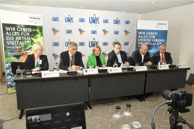Pressekonferenz zum Abschluss der Umweltministerkonferenz in Bad Neuenahr-Ahrweiler.  Foto: MKUEM